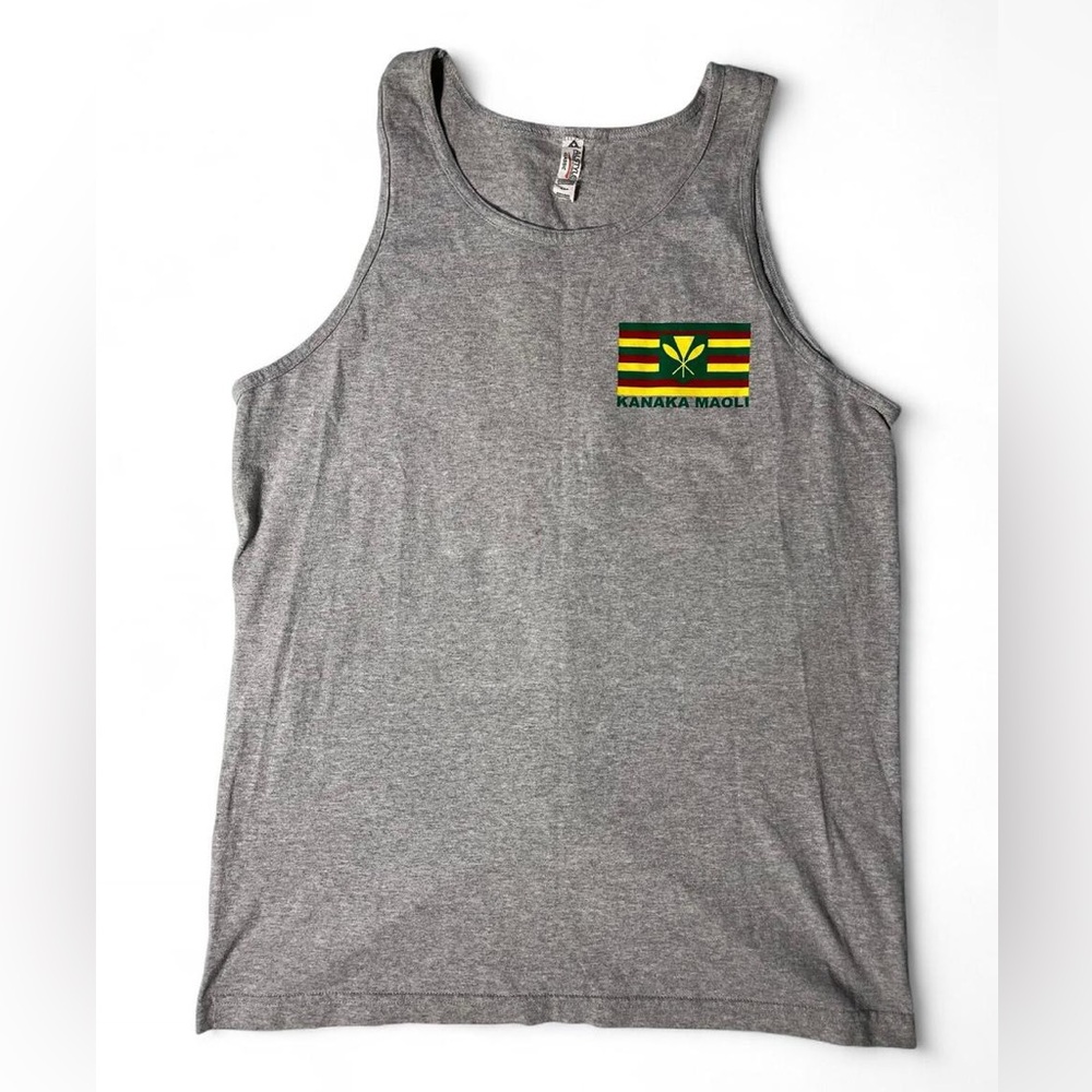 Gray Tank Top with Kanaka Maoli Design